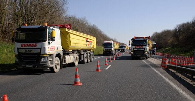 Bennes QUINCÉ sur le chantier de l'A29