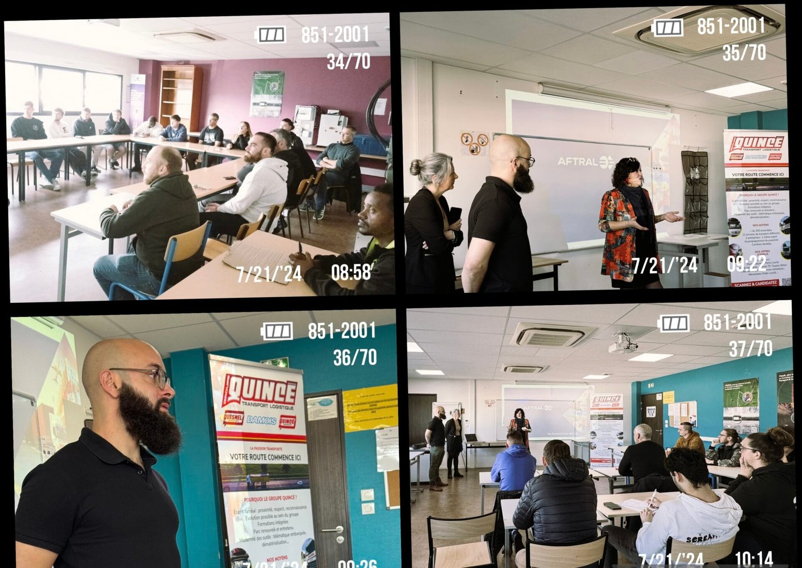 Photos prises lors de la réunion d'information de l'AFTRAL pour le groupe QUINCÉ