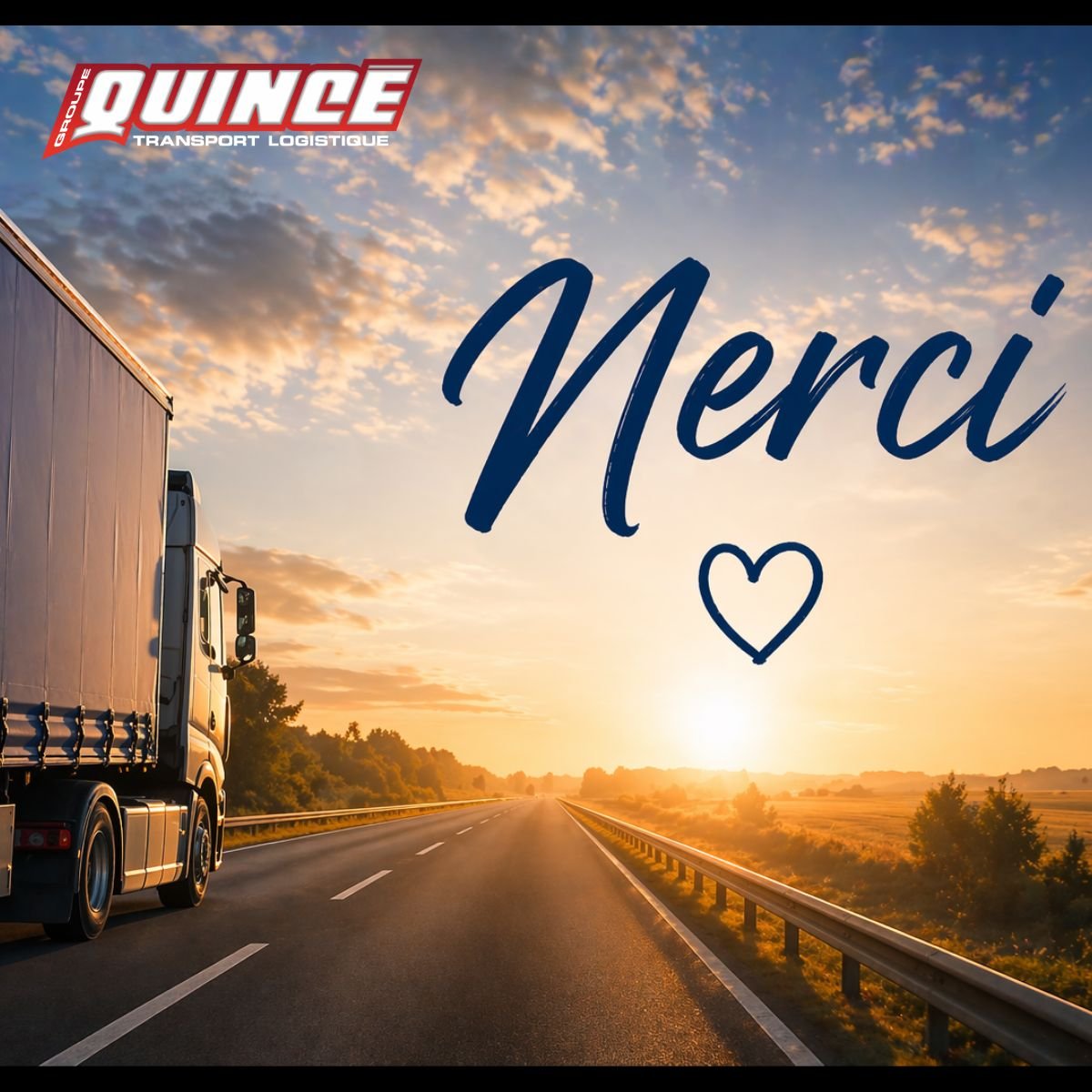 Camion sous un coucher de soleil